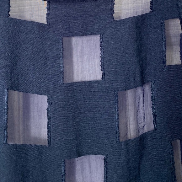 Onia Sheer Checkered Dress Coverup Navy - Picture 5 of 10